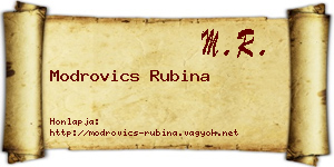 Modrovics Rubina névjegykártya